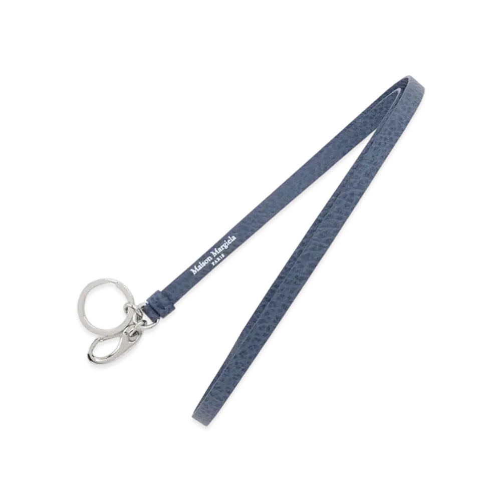 Maison Margiela Printed Logo Neck Keyring "Slate Blue"