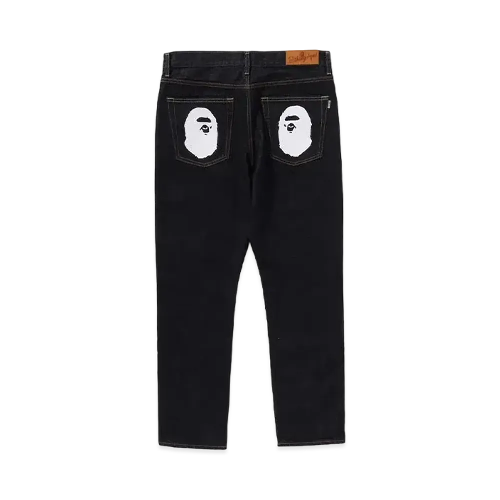 A BATHING APE Ape Head Denim Pants "Indigo"