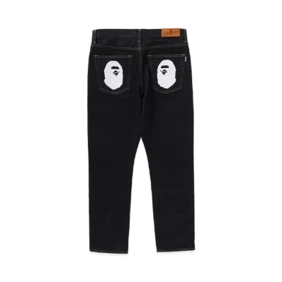 A BATHING APE Ape Head Denim Pants "Indigo"