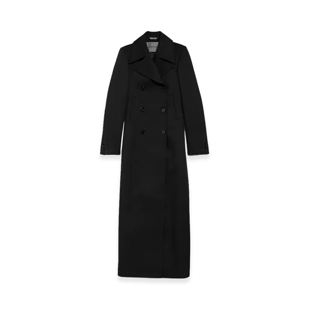 BALENCIAGA Women's Long Trench Coat "Black"