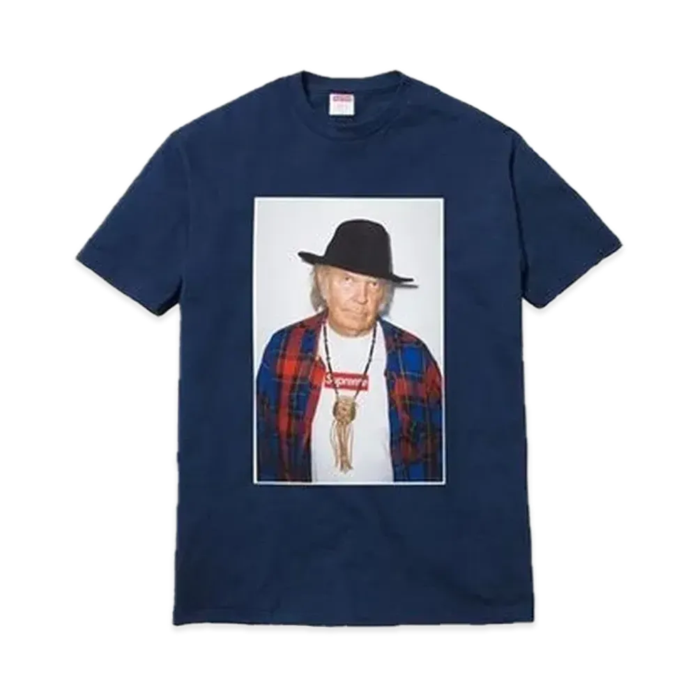 シュプリーム ニール ヤング Tシャツ "ネイビー"