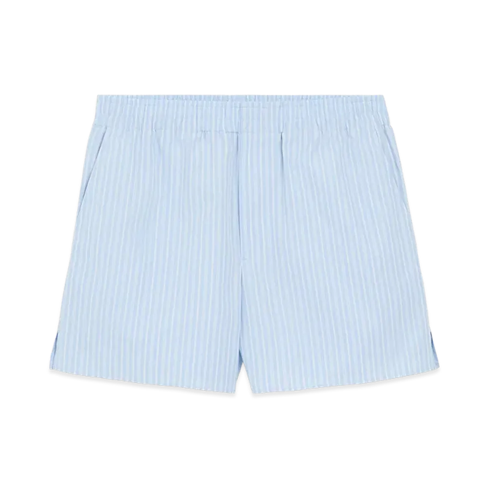 AMI PARIS Cotton Elasticated Shorts "Blue"
