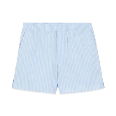AMI PARIS Cotton Elasticated Shorts "Blue"
