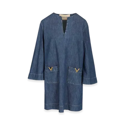 Valentino Women's Chambray Denim Dress "Blue"