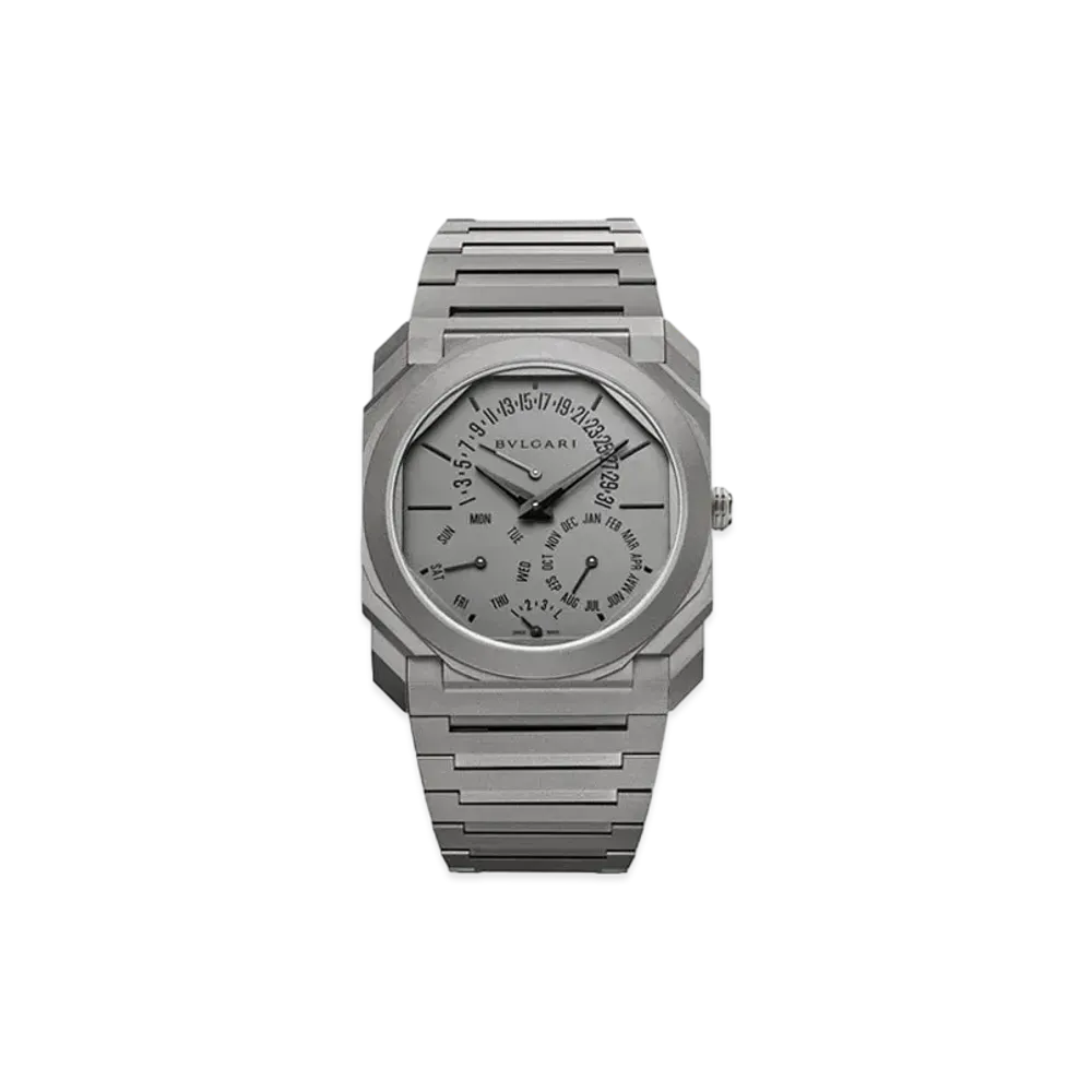 BVLGARI Octo Finissimo Watch "Titanium/Gray"