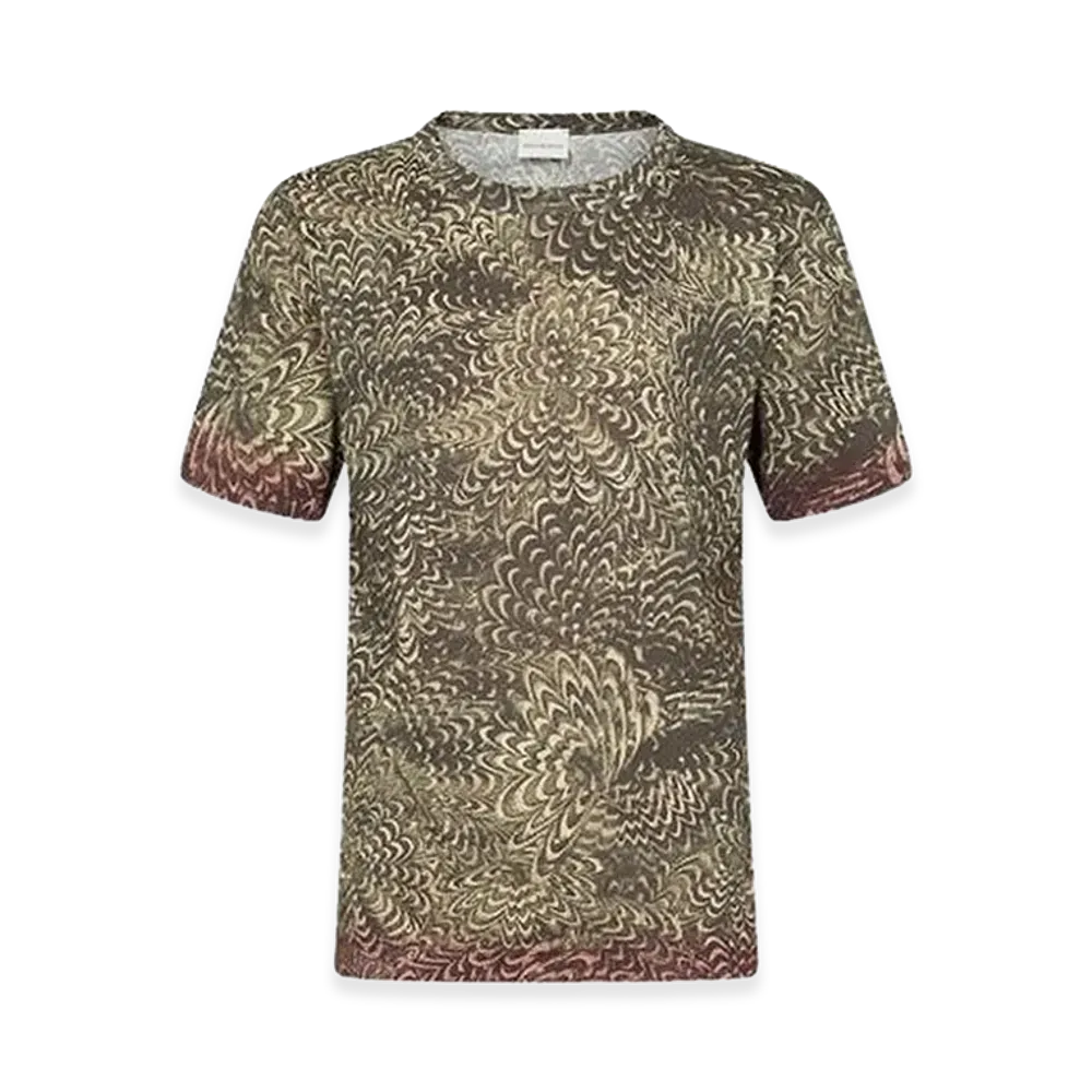 DRIES VAN NOTEN Printed Cotton Tee "Brown"