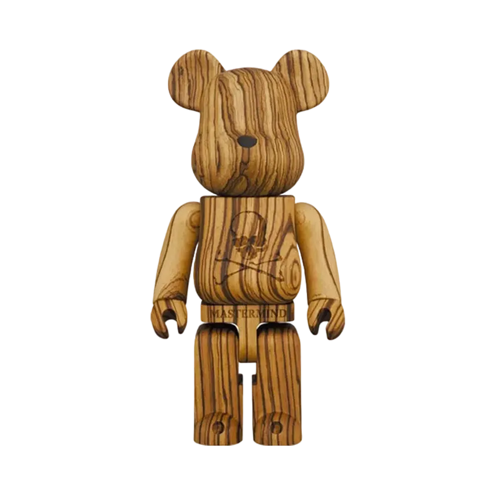 Bearbrick x mastermind JAPAN Karimoku Zebra Wood 400%