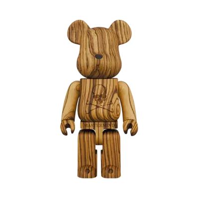 Bearbrick x mastermind JAPAN Karimoku Zebra Wood 400%