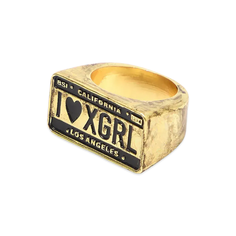 X-Girl Women's Plate Logo Ring "Gold"