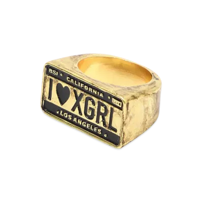 X-Girl Women's Plate Logo Ring "Gold"