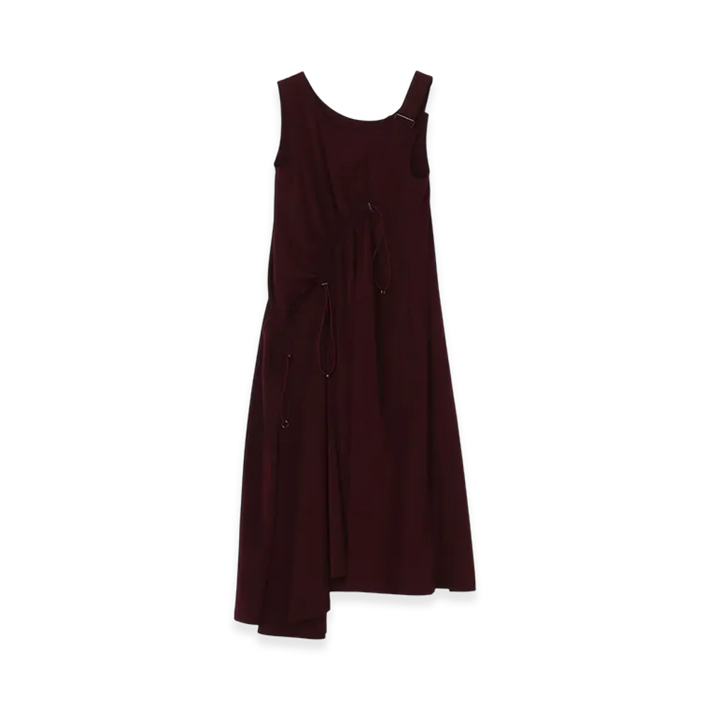Ground Y Crepe De Chine Sleeveless Dress "Bordeaux"
