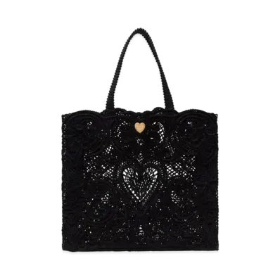 Dolce&Gabbana Bag Large Code Lace Embroidery "Black"