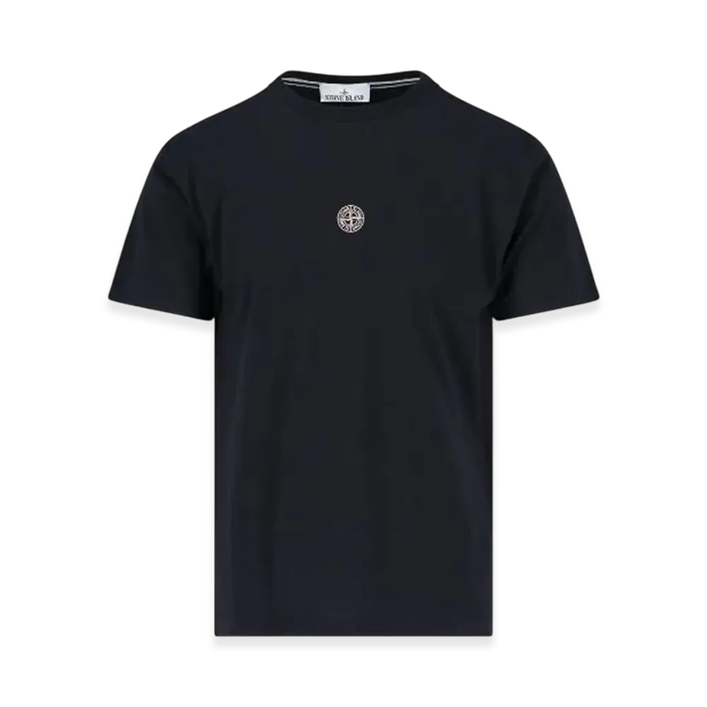 Stone Island 2NS86 60/2 Cotton Jersey Garment Dyed Lettering One Print T-Shirt - 23SS "Black"