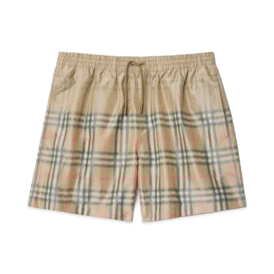 Burberry Gradient Check Swim Shorts "Sand Beige"