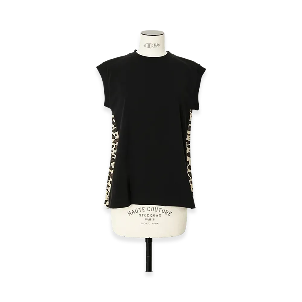 sacai Leopard Print x Cotton Jersey T-Shirt "Ecru/Black"
