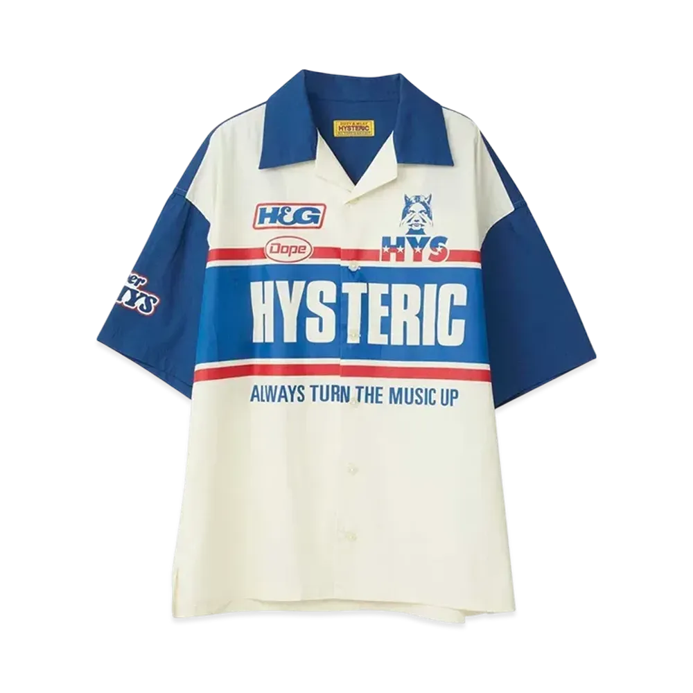 HYSTERIC GLAMOUR Hysteric Racing Shirt "Navy"