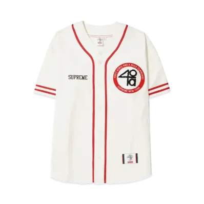 Supreme x 40 Acres Twill Baseball Jersey "Natural"