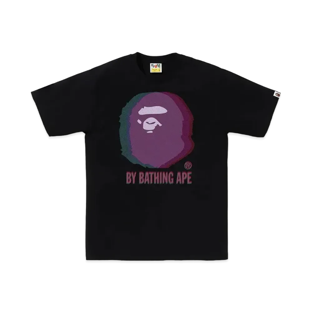 A BATHING APE Glitch Art By Bathing Tee "Black"