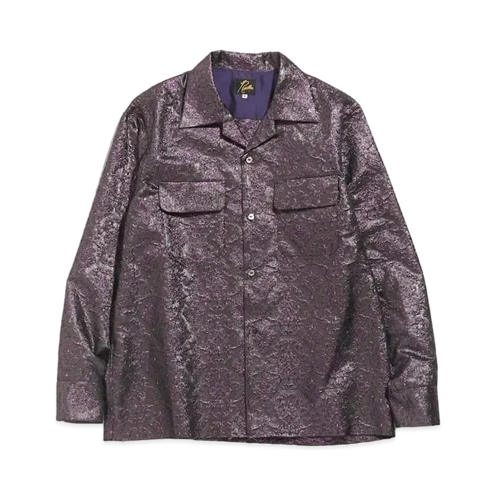 Needles C.O.B. CLASSIC SHIRT - POLY LAME DAMASK JQ. "Purple"