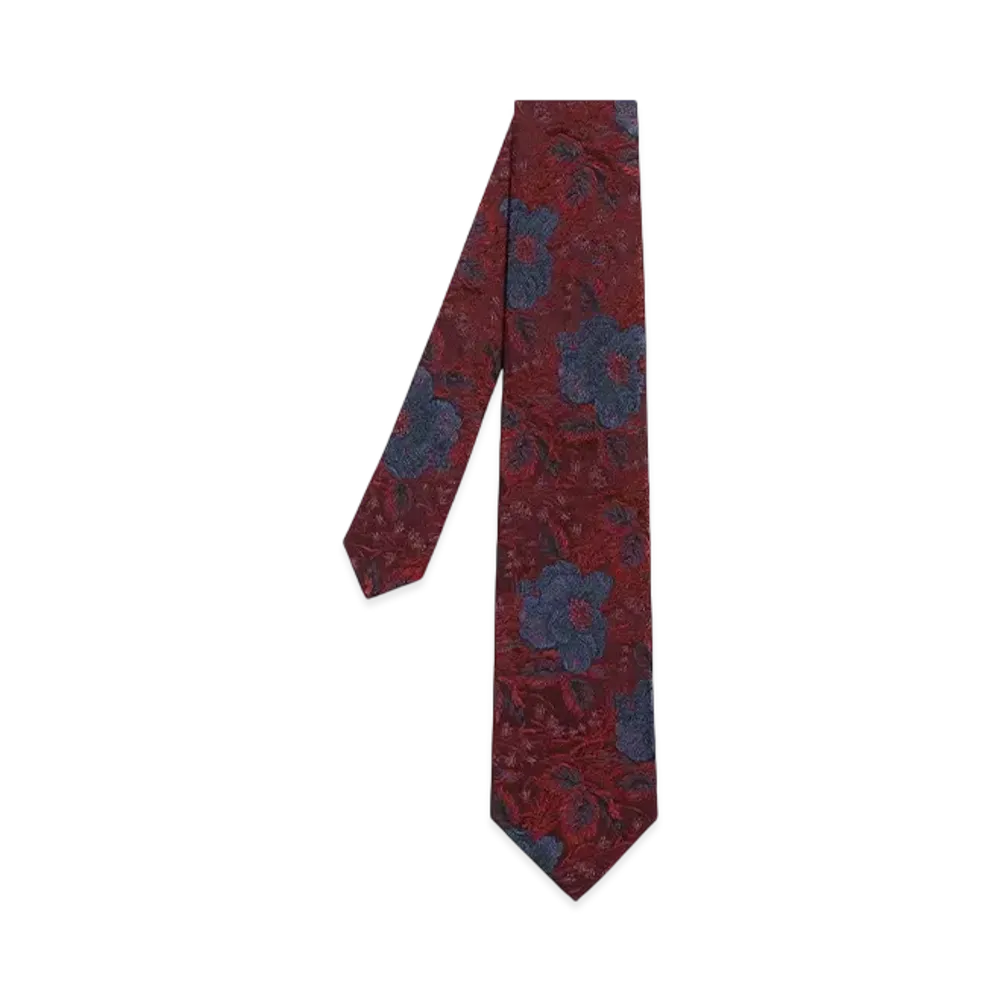 Paul Smith Flower Jacquard Tie "Burgundy"