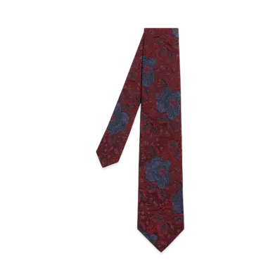 Paul Smith Flower Jacquard Tie "Burgundy"