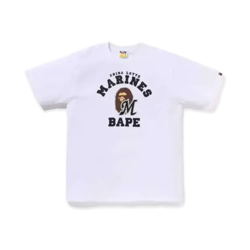 A BATHING APE x Chiba Lotte Marines College Tee M "White"