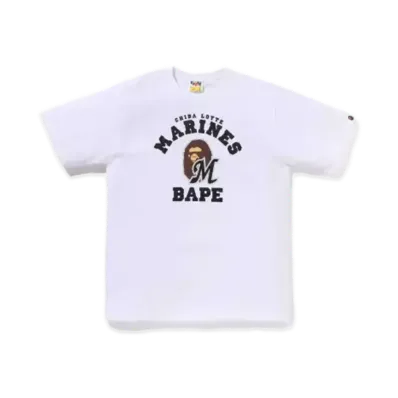 A BATHING APE x Chiba Lotte Marines College Tee M "White"