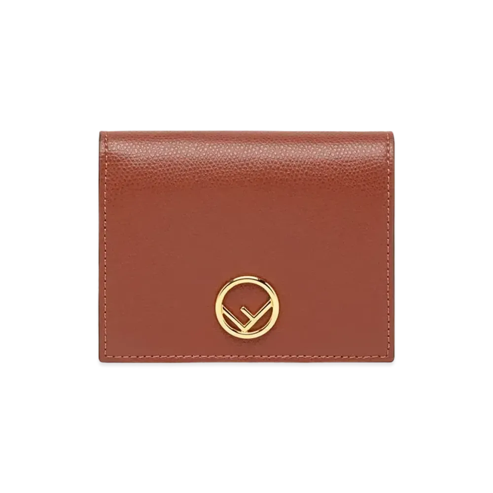 FENDI Two-Fold Wallet Leather Compact Wallet "Brown"