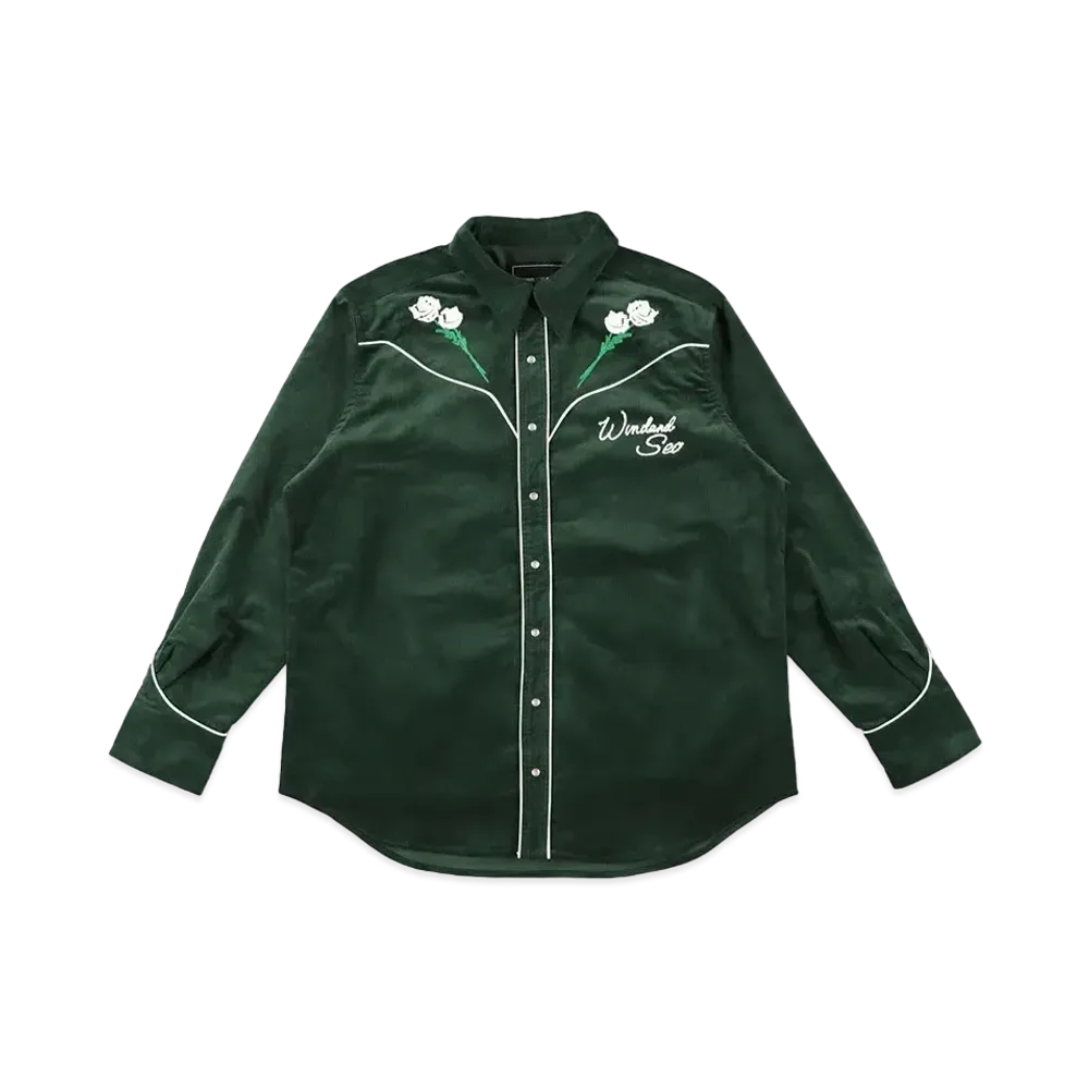 WIND AND SEA Corduroy Western Shirt "Green"