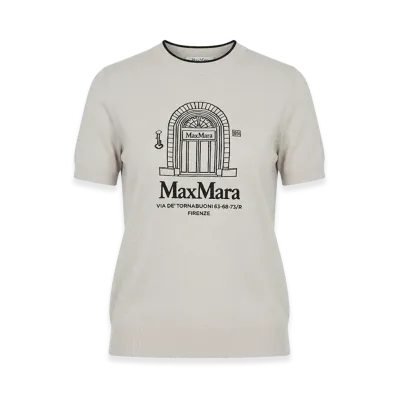S Max Mara Women's Euforia Short Sleeve Knit "Ecru"