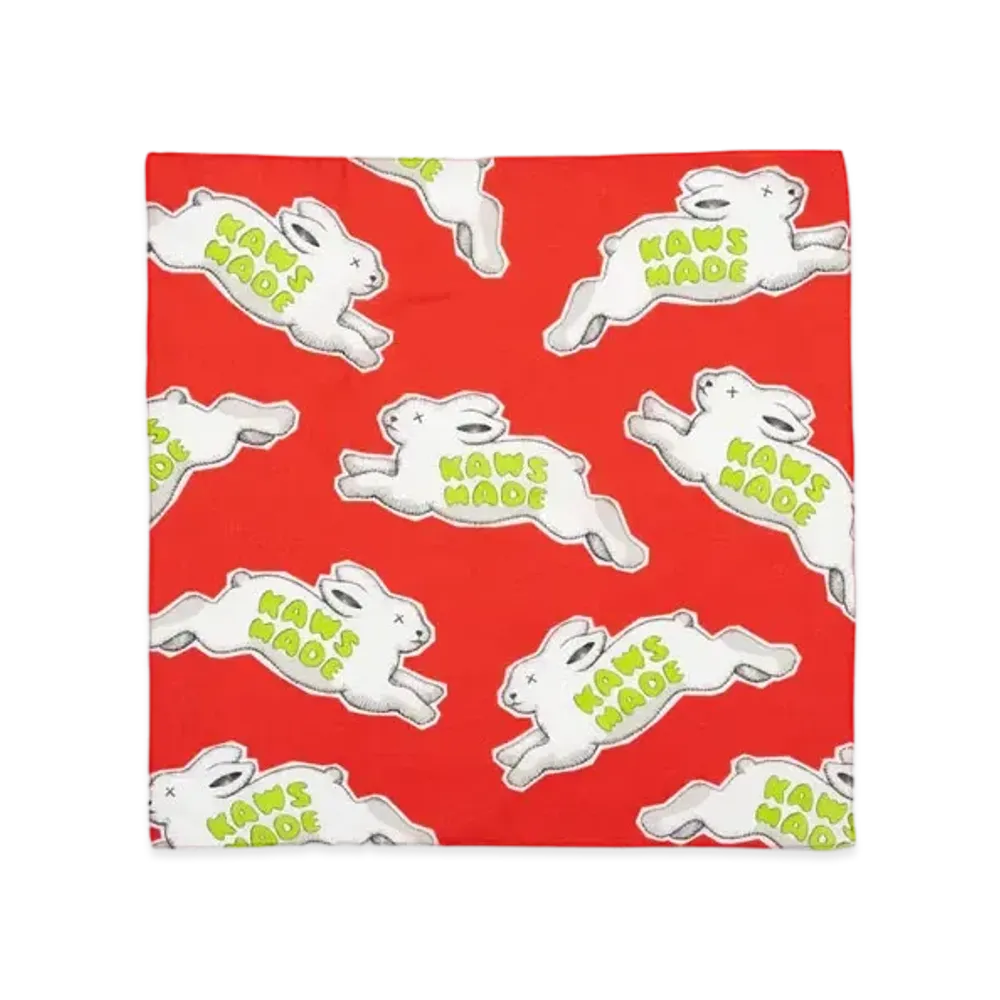 HUMAN MADE x KAWS Made Animal Patterned Bandana "Red"