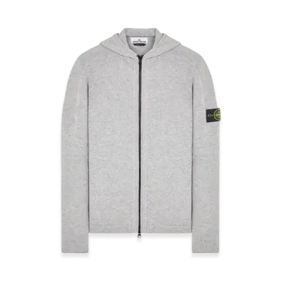 Stone Island 509A3 Lambswool Hooded Cardigan Knit - 23FW "Dust Melange"