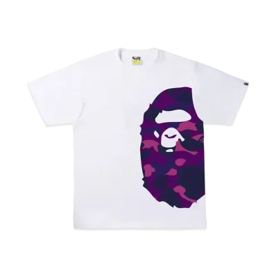 A BATHING APE COLOR CAMO SIDE BIG APE HEAD TEE "White Purple"