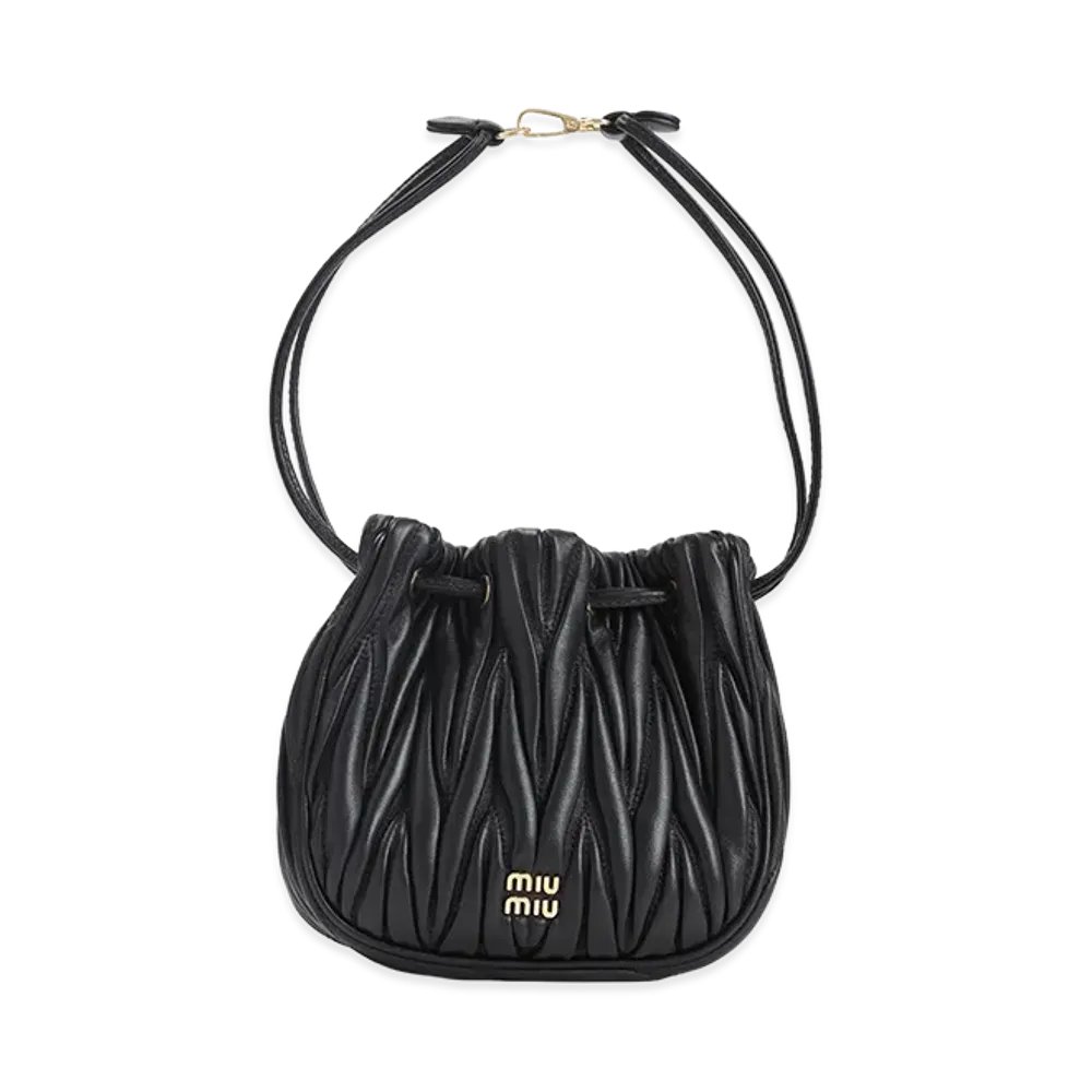 MIU MIU Women's Matelasse Nappa Leather Pouch "Black"