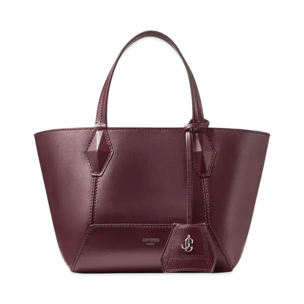 Jimmy Choo Diamond Tote/S Calf Leather Tote Bag "Garnet/Garnet"