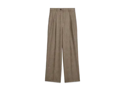 CELINE Skate Pants / Prince Of Wales Check Wool "Beige/Brown/Black"