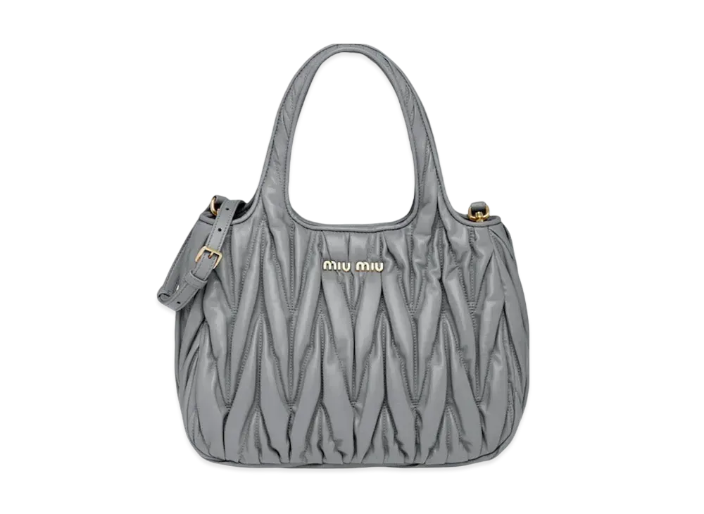 MIU MIU Matelastenapa Leather Handbag Japan Exclusive "Blue"