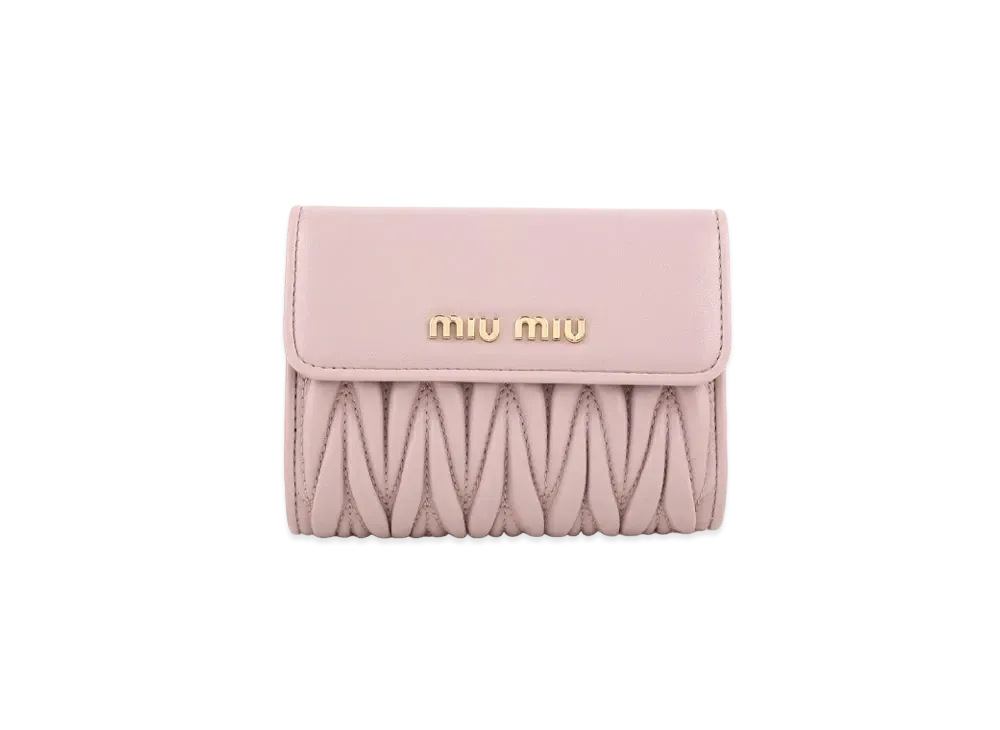 MIU MIU Small Matelasse Nappa Leather Wallet "Opal"