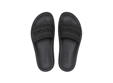 FENDI x Versace Fendace Black Rubber Logo Sandals "Black"