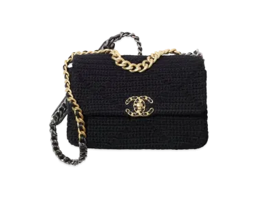 CHANEL 19 Hand Bag Crouche "Black"