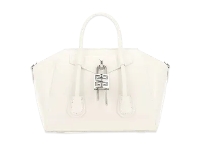 GIVENCHY Mini Antigona Lock Bag in Box Leather "Ivory"