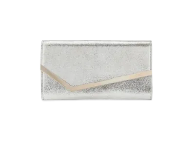 Jimmy Choo Emmie Glitter Leather Clutch Bag "Champagne"