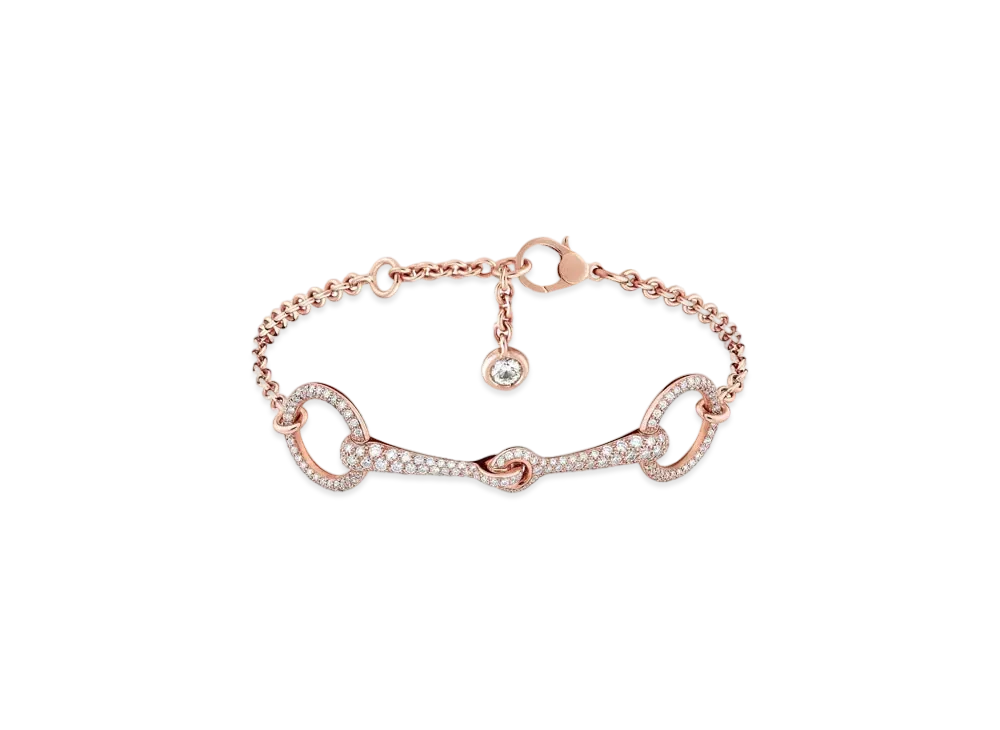 Hermes Filet D'Or Bracelet TPM "Pink Gold/Diamond"