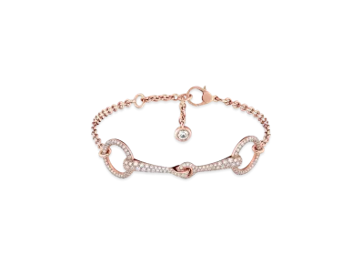 Hermes Filet D'Or Bracelet TPM "Pink Gold/Diamond"