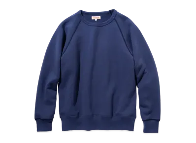 THE REAL McCOY'S 9oz. LOOPWHEEL RAGLAN SLEEVE SWEATSHIRT "Navy"