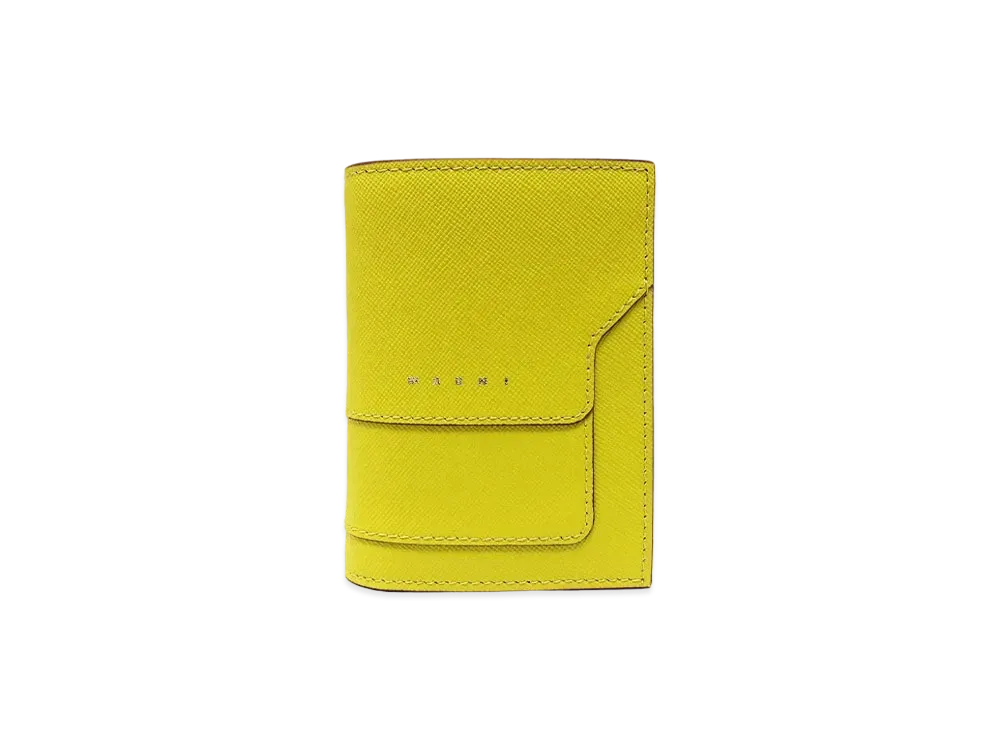 Marni Yellow Bi-Fold Saffiano Leather Wallet "Light Tapaz"
