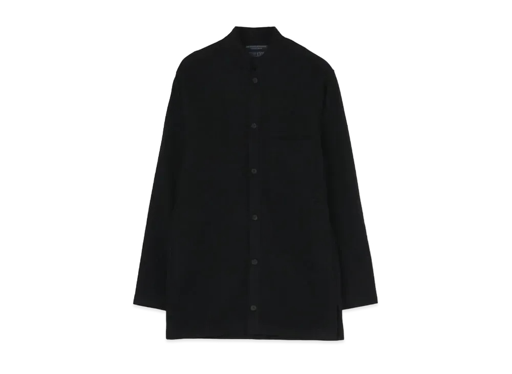 Yohji Yamamoto Pour Homme REGULATION SPECIAL SOFT CARDING WOOL PS STAND COLLAR CARDIGAN "Black"