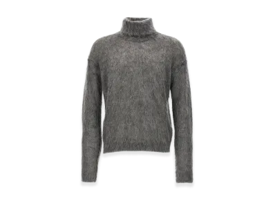 Saint Laurent Mohair Turtleneck Sweater "Gray"