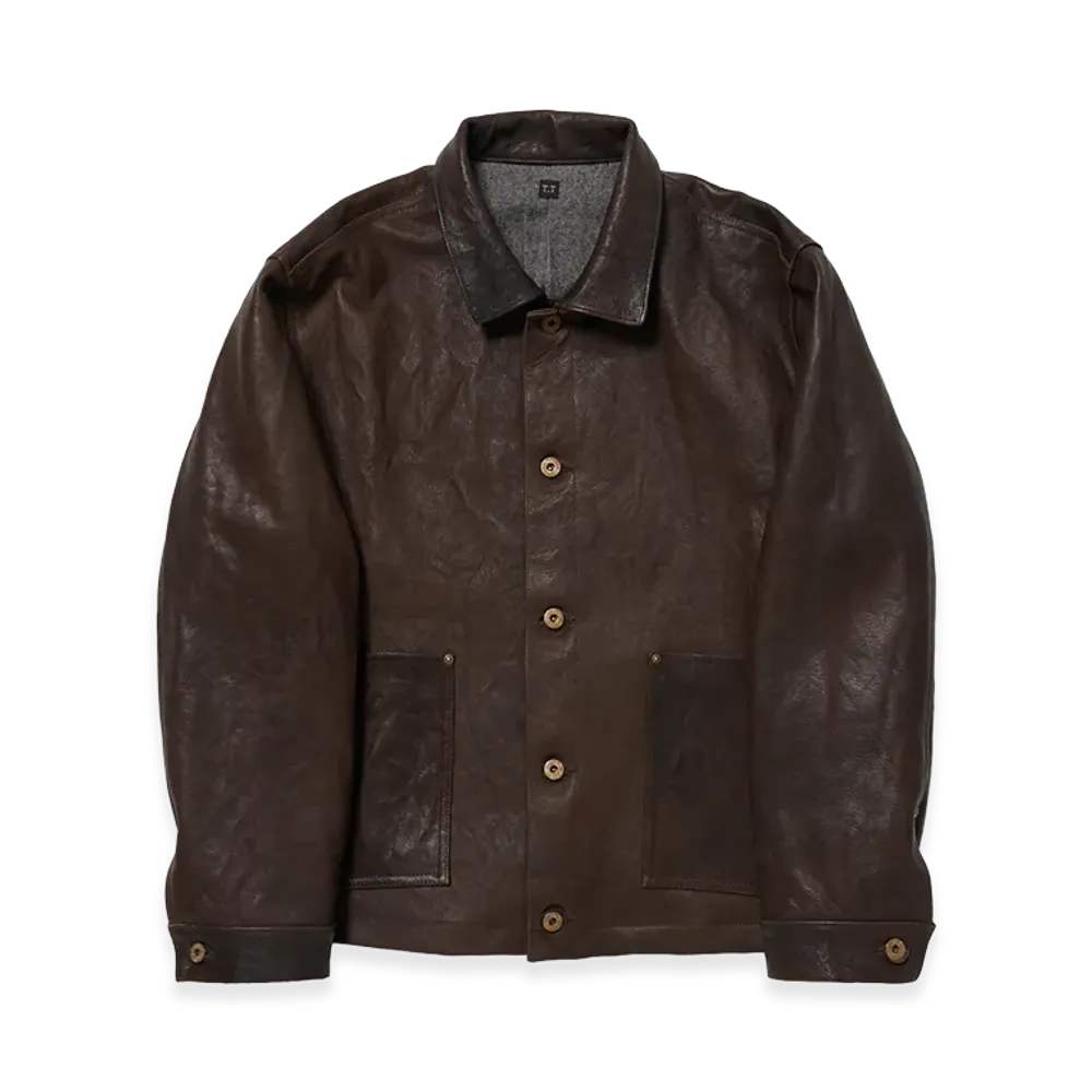 T.T Taiga Takahashi LOT.804 Leather Jacket C.1930's "Mud Dyed Brown"