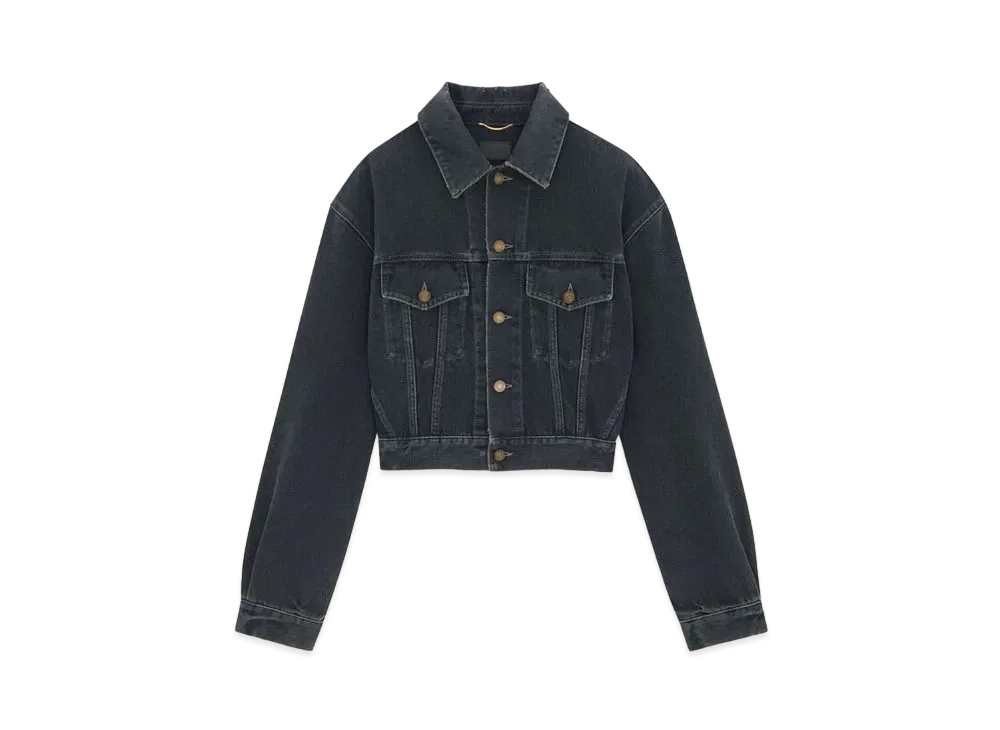 Saint Laurent Women's 80's Jacket "Dark Blue Black"